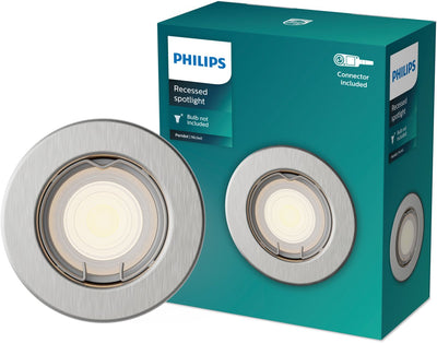 Philips led philips peridot inbouwspot - gu10 fitting - nikkel - rond - vaste kop