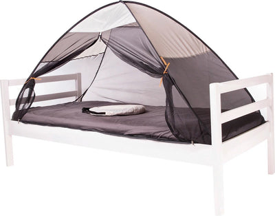 Deryan bedtent pop up klamboe - 200x90cm - hoogste kwaliteit muggennet muskietennet 1mm gaas - cream