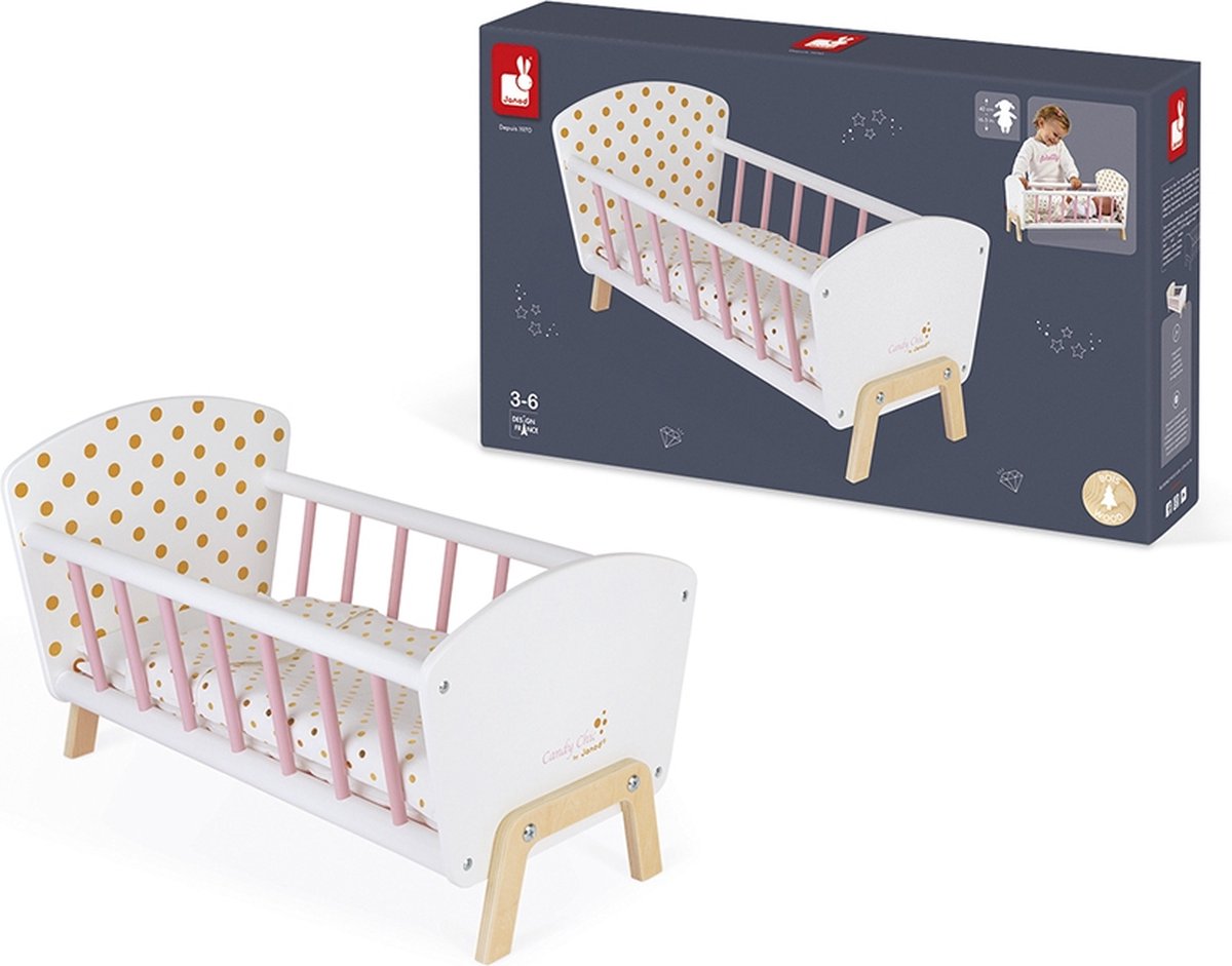 Janod - candy chic - houten poppenbed