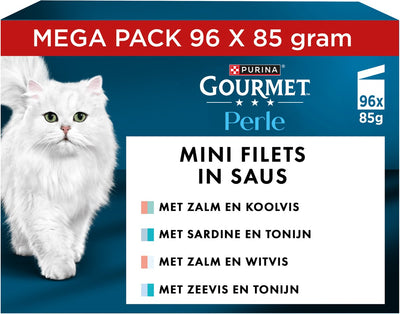 Gourmet perle duo mini filets in saus - kattenvoer natvoer - visselectie - 96 x 85g