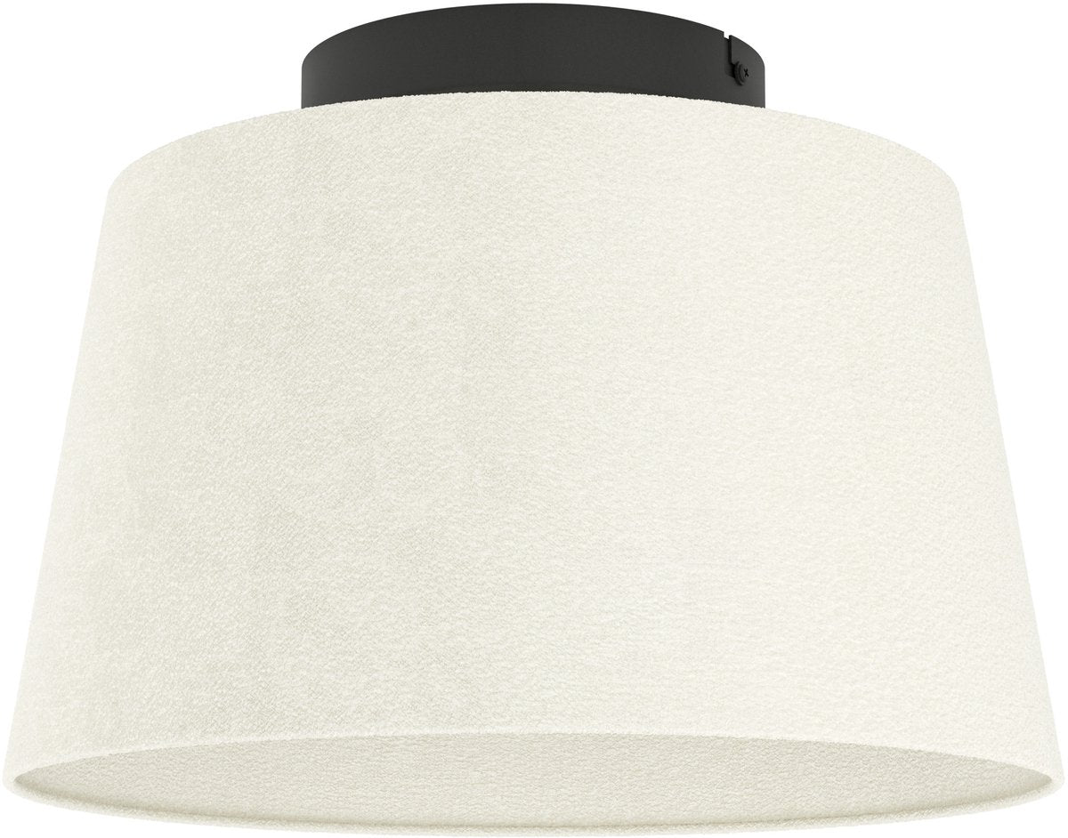 Eglo febres plafondlamp - e27 - ø 35 cm - zwart wit - teddy stof