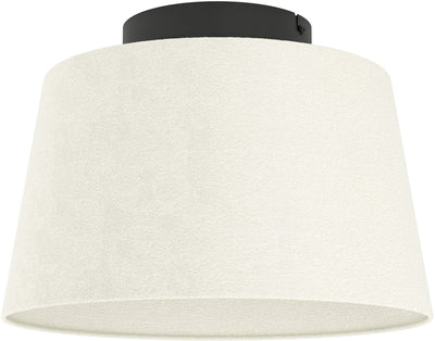 Eglo febres plafondlamp - e27 - ø 35 cm - zwart wit - teddy stof