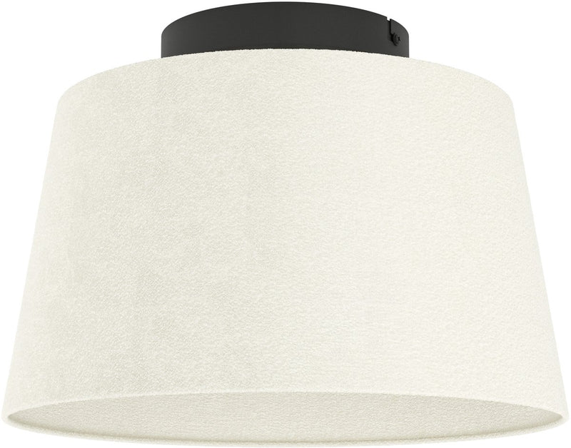 Eglo febres plafondlamp - e27 - ø 35 cm - zwart wit - teddy stof