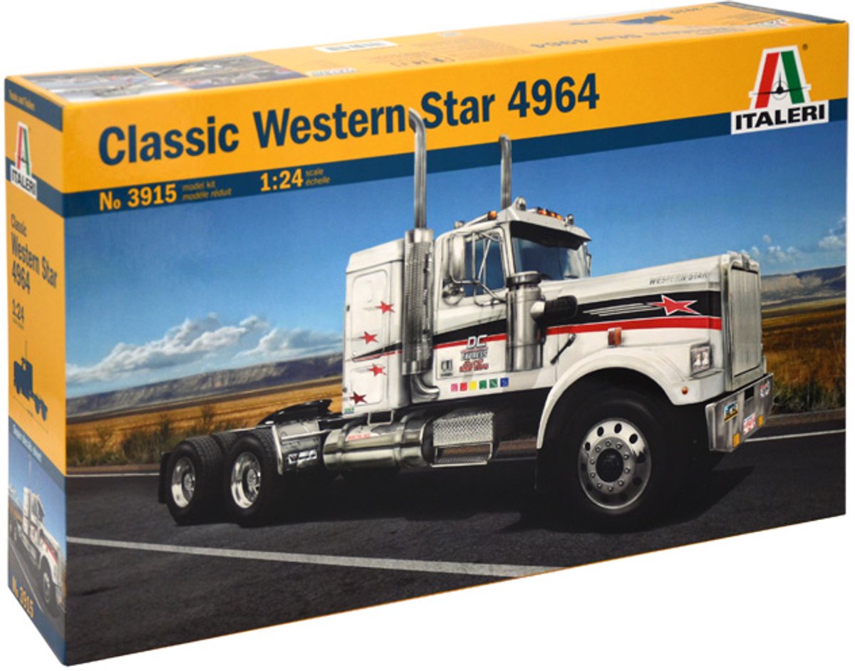 Italeri modelbouwpakket vrachtwagens - 3915 classic western star 4964 plastic - 1:24 - modelbouw