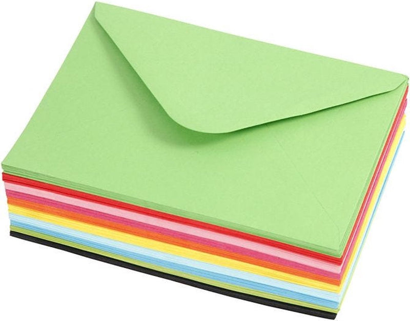Creativ company cc coloured envelopes, envelope size 11,5x16 cm, 80 g, assorted colours, 10x10 pc 1 pack