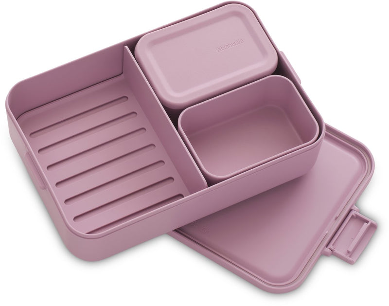 Brabantia make take bento lunchbox broodtrommel - incl bentobox - large - kunststof - lilac pink