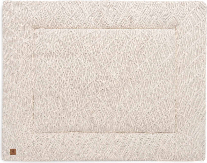 Jollein - boxkleed 75x95cm - speelkleed baby - check knit oatmeal