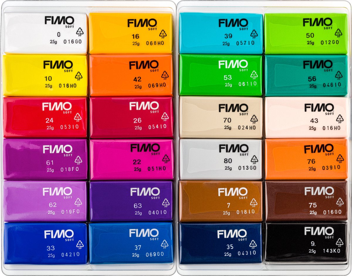 Fimo soft - ovenhardende boetseerklei - colour pack - 24 basic colours