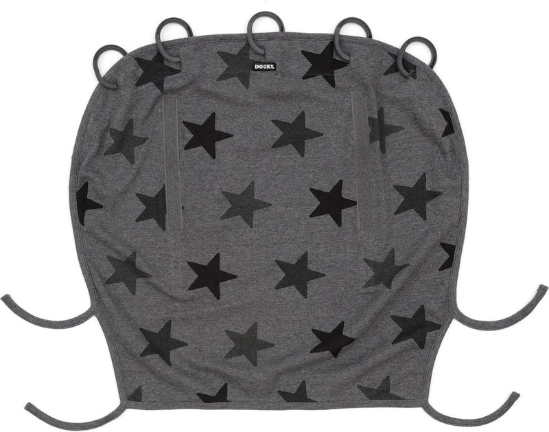 Dooky universal cover zonnescherm kinderwagen - uv bescherming voor je kind - zonnedoek buggy - grey stars
