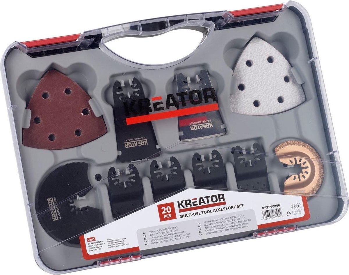 Kreator krt990050 accessoireset multitool - oscillerend -20 accessoires