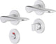 Impresso deurkruk - watford - voor binnen - rond met rond toiletrozet - aluminium - 2 stuks