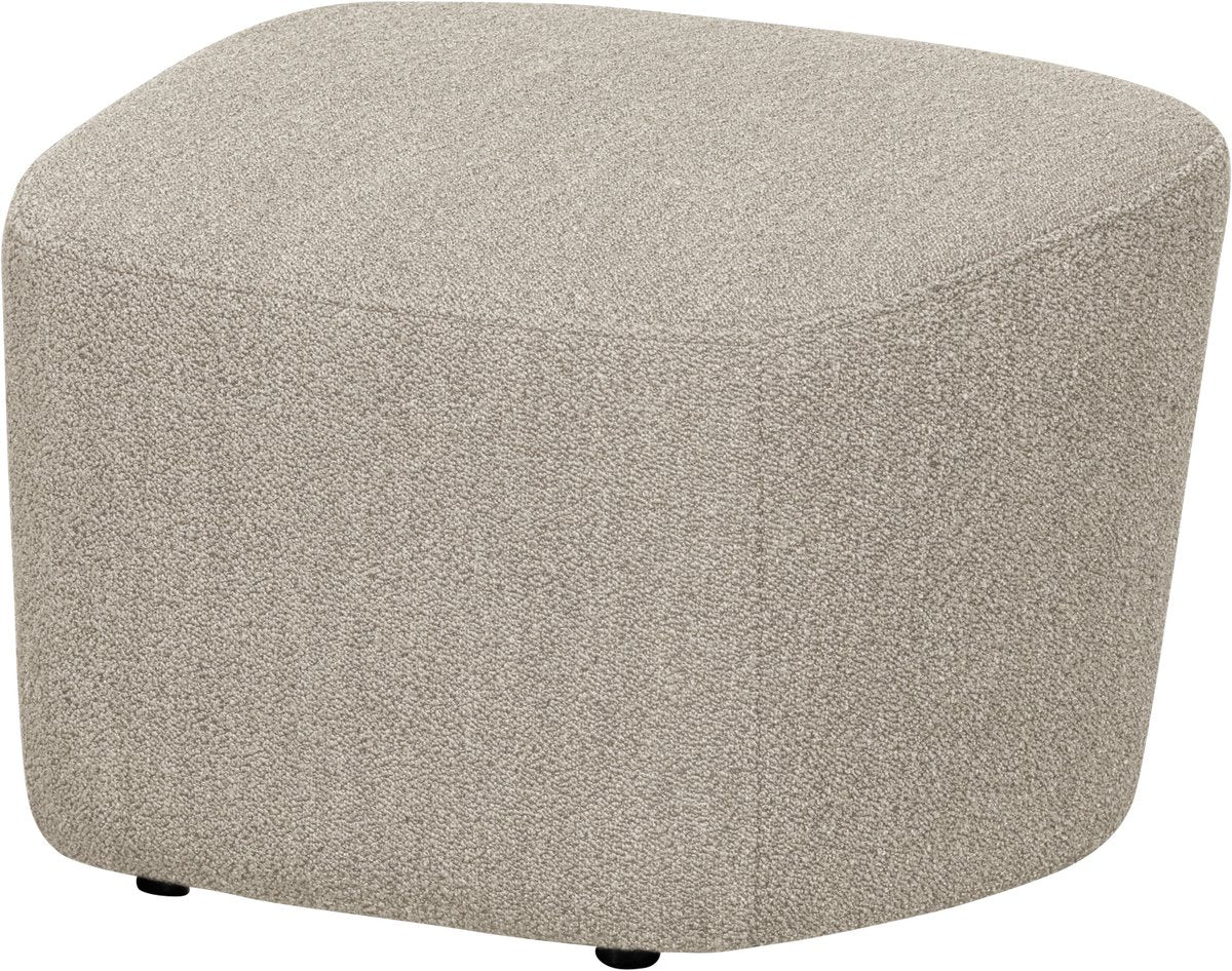 Vtwonen lofty hocker - bouclé stof - naturel beige - 41x62x48 cm
