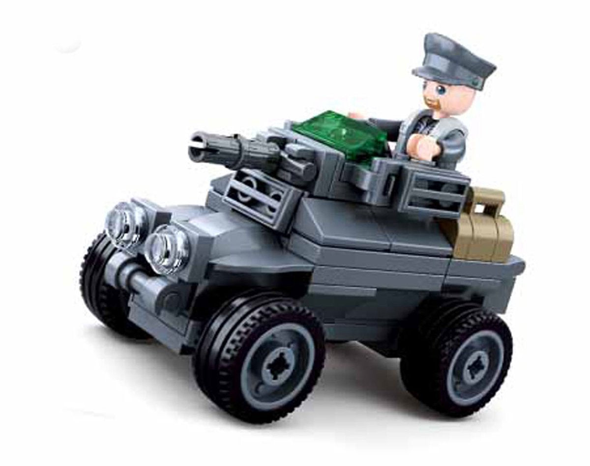 Sluban army wwii pantservoertuig bouwspeelgoed kinderen vanaf 6 jaar – constructiespeelgoed modelbouw militair voertuig – bouwdoos met 79 bouwstenen en 1 minifiguur – m38-b0680c