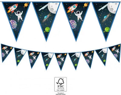 Globos papieren vlaggenlijn ruimte fsc raket decoratie 3 meter.