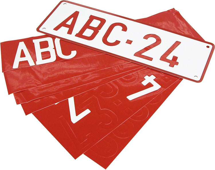 Carpoint nummerplaat 34 x 11 cm aluminium rood wit