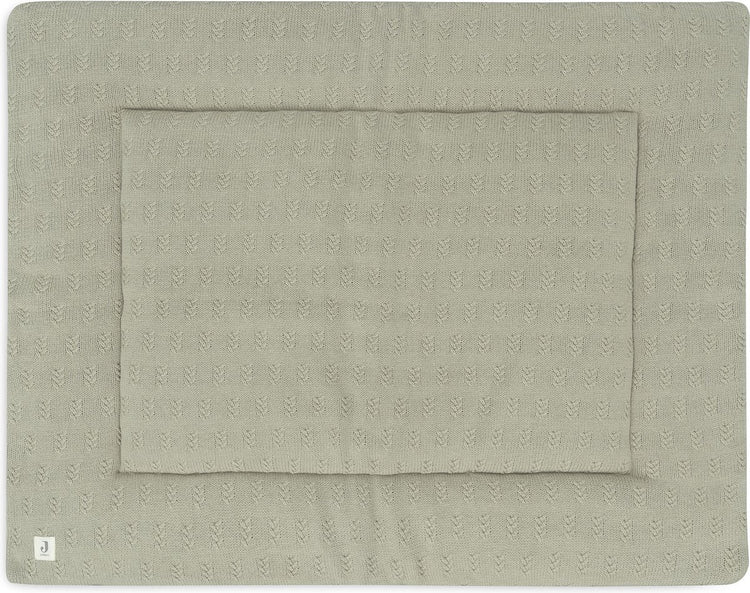 Jollein - boxkleed 75x95cm - speelkleed baby - grain knit - olive green