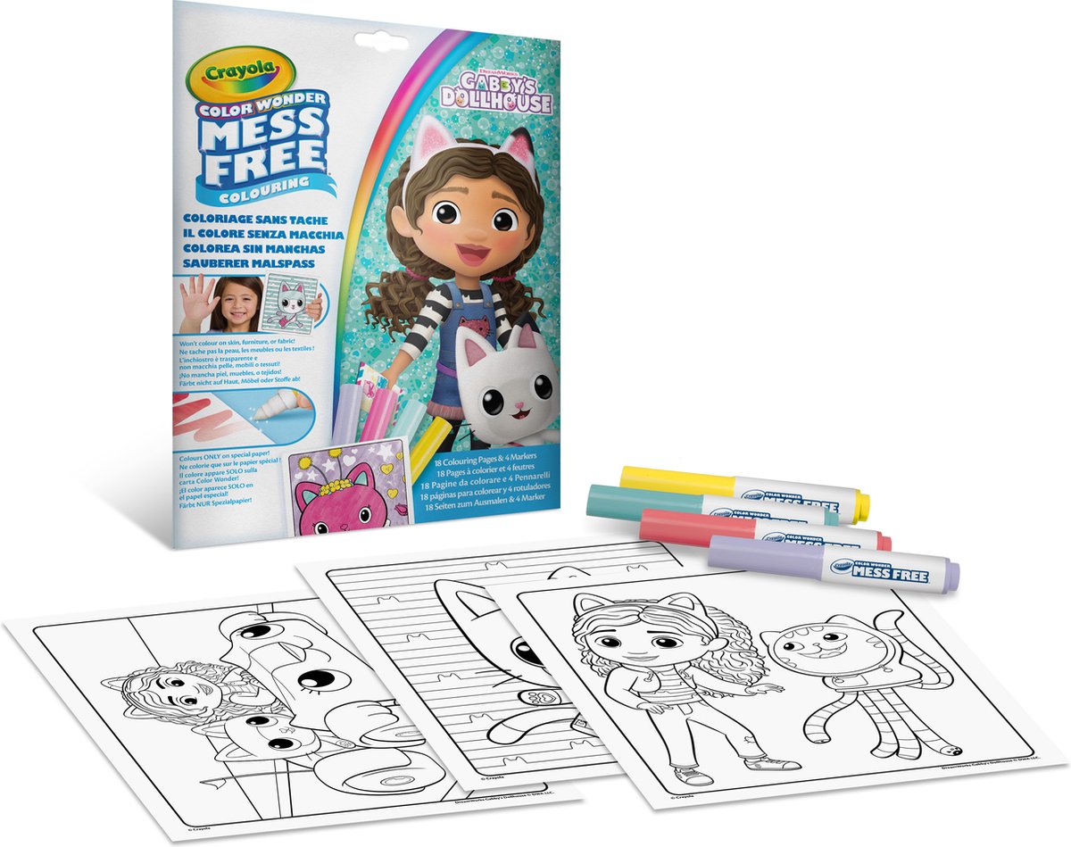 Crayola - color wonder - kleurboek - gabby's poppenhuis