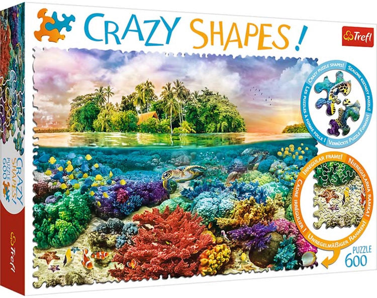 Trefl puzzel tropical island 600 stukjes - crazy shapes premium kwaliteit.