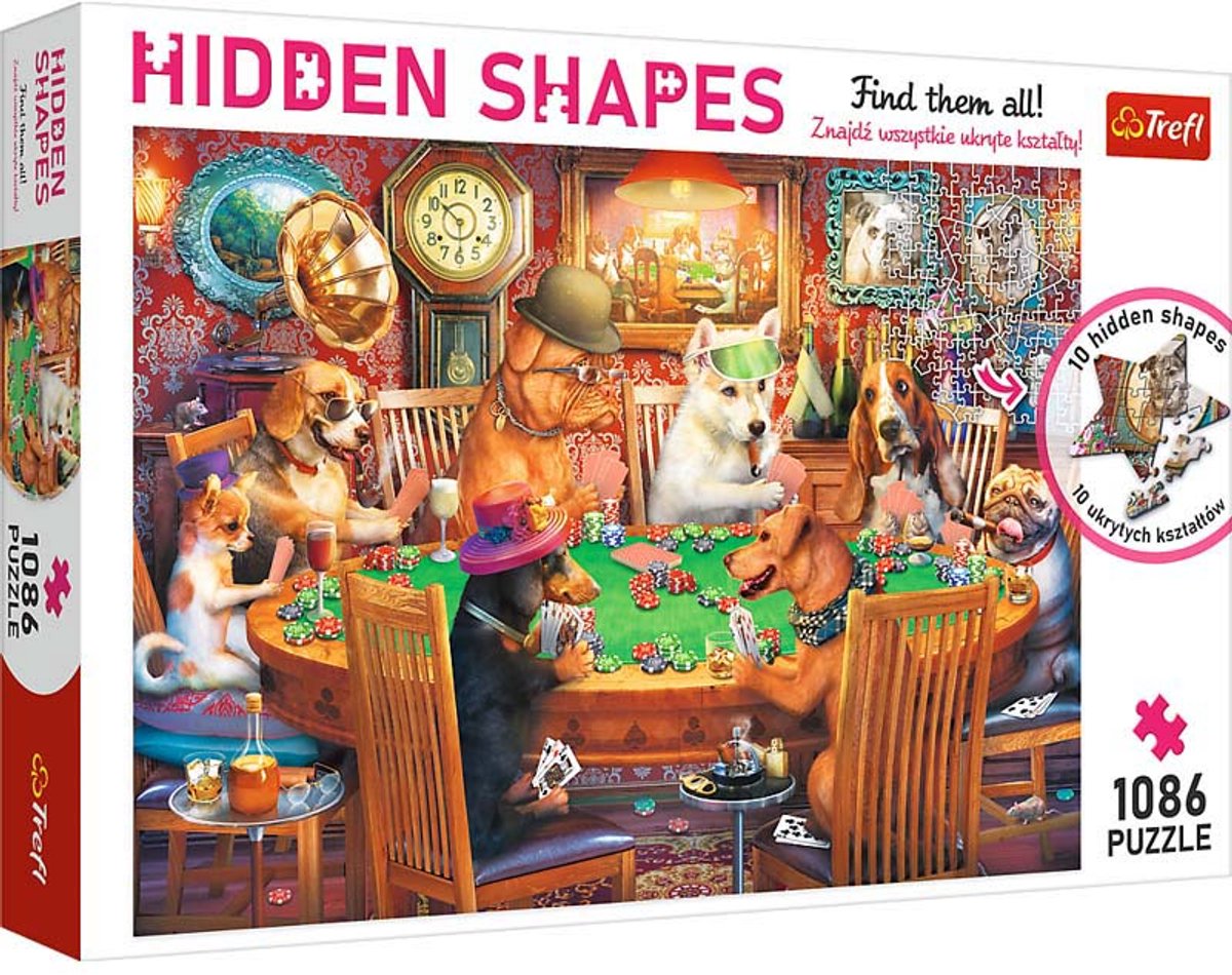 Trefl puzzel 1000 stukjes hidden shapes - game night legpuzzel.