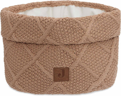 Jollein - commodemandje - commode mandje voor babykamer- 14x18cm - opbermand - check knit biscuit