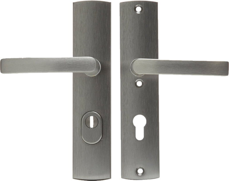 Axa veiligheidsbeslag (curve plus) inox geslepen: kruk-kruk (model blok) pc72 met kerntrekbeveiliging skg***