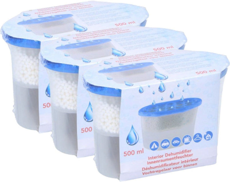 Non-branded luchtontvochtiger – 3 x 500ml – vochtvangers voor woonkamer, badkamer caravan