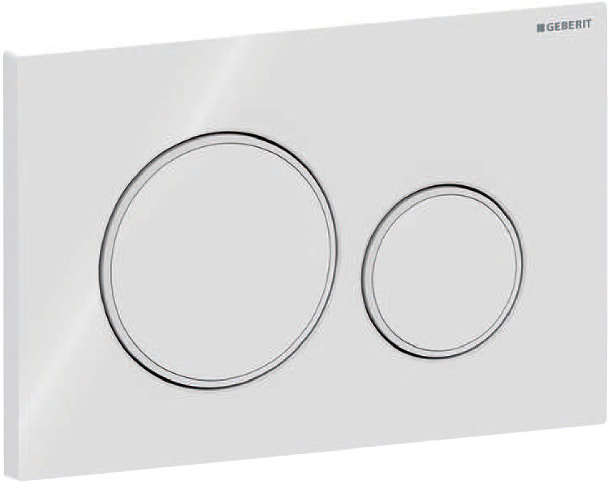 Geberit sigma20 bedieningsplaat - 2-toets spoeling - ronde knoppen - wit matwit wit - dualflush - glans wit