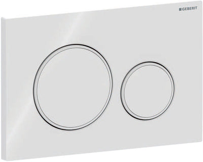 Geberit sigma20 bedieningsplaat - 2-toets spoeling - ronde knoppen - wit matwit wit - dualflush - glans wit