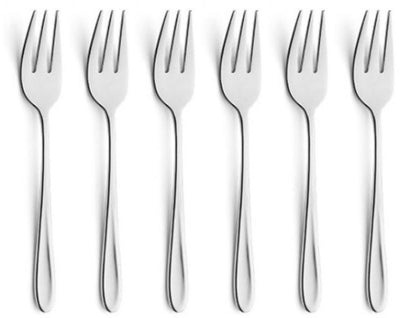 Amefa monaco - 6-delige gebaksvorkjes set - voor 6 personen - zilverkleurig - rvs - vaatwasmachinebestendig - 18 10 - 6 persoons