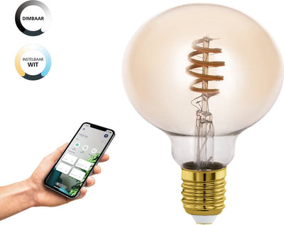 Eglo connect.z smart led lamp - e27 - ø 9,5 cm - instelbaar wit licht - dimbaar - zigbee