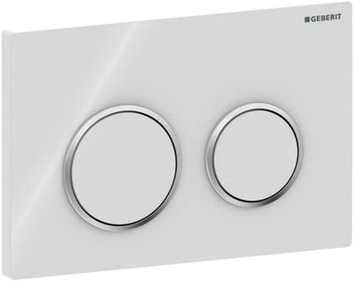 Geberit omega20 bedieningsplaat - 2-toets spoeling - rond - dualflush - wit glans chroom