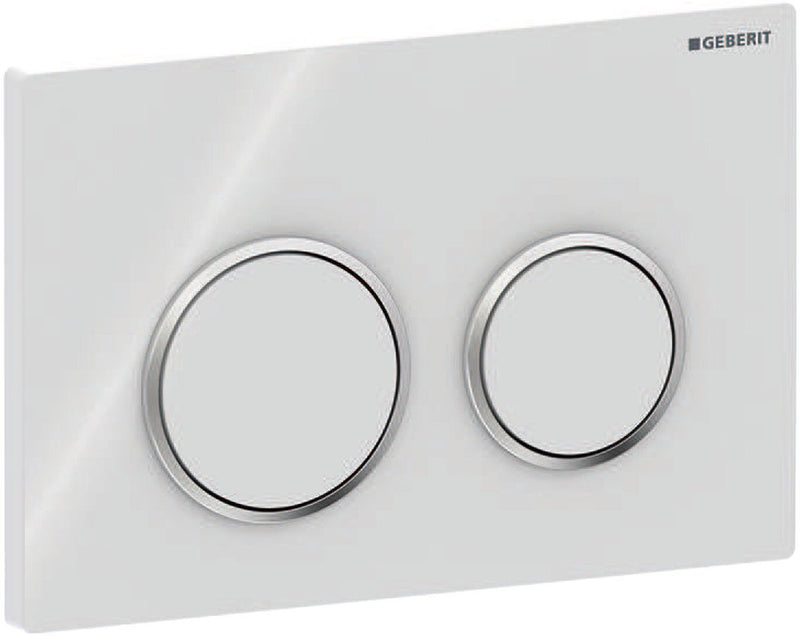 Geberit omega20 bedieningsplaat - 2-toets spoeling - rond - wit glans chroom wit