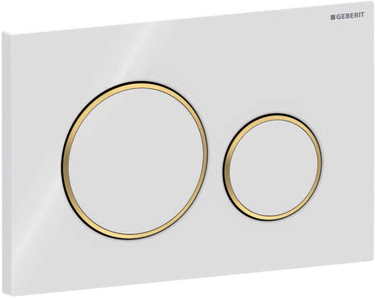 Geberit sigma20 bedieningsplaat - 2-toets spoeling - ronde knoppen - dualflush - wit goud