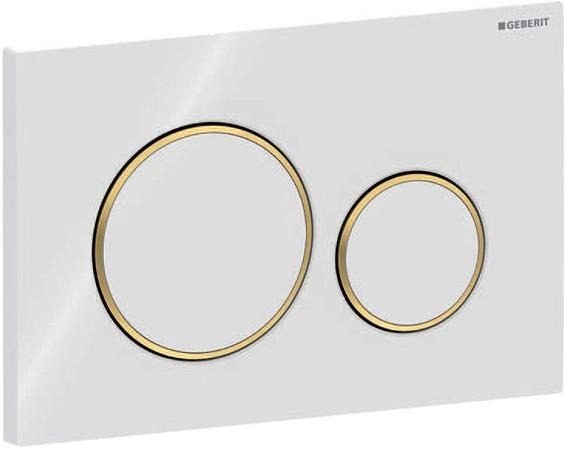 Geberit sigma20 bedieningsplaat - 2-toets spoeling - ronde knoppen - wit goud wit