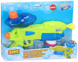 Bubblez 2-in-1 waterpistool en zeepbellen bellenmachine buitenspellen voor kinderen speelgoedbellenset incl. 50 ml bellenvloeistof - afbeelding 1