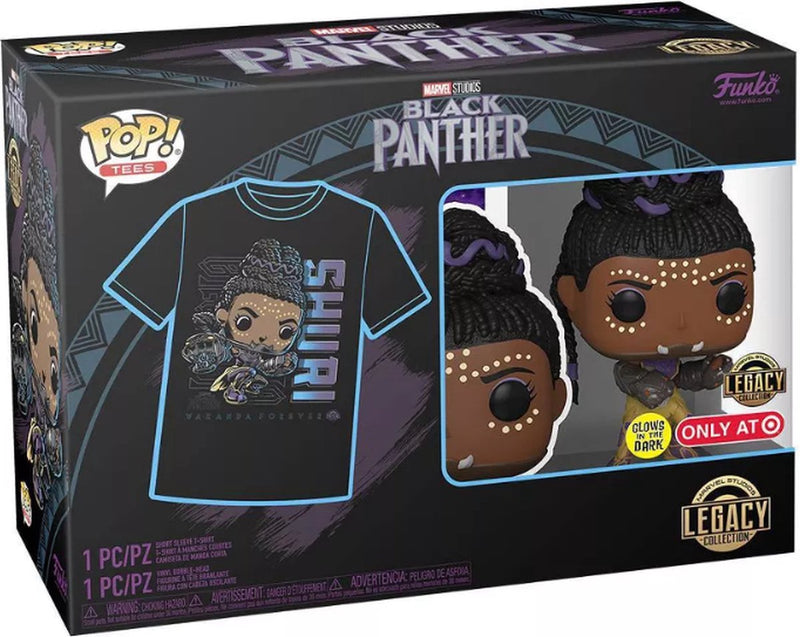 Funko pop! t-shirt box: marvel black panther legacy colection - shuri #876 (m)