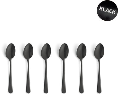 Amefa austin zwart – 6-delige theelepelset – 12 cm – 18 0 chroomstaal – matte pvd-coating – cadeauverpakking