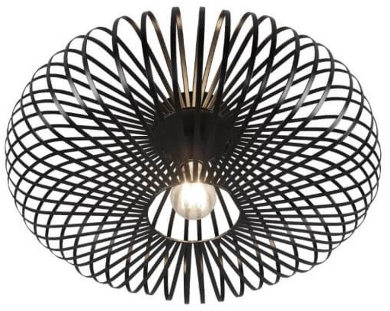 Trio johann - plafondlamp - zwart mat - excl. 1x e27 60w - d: 50cm
