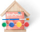 Bs toys schilderbaar vogelhuisje - inclusief verf en kwastje - hout - 13 cm hoog