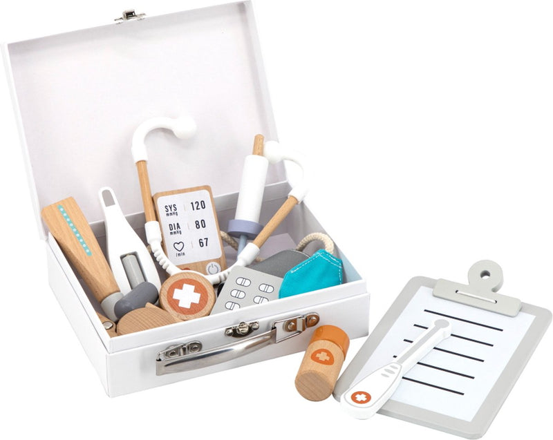 Tryco houten doktersset met koffer - rollenspel speelgoed - medische accessoires en opbergkoffer - stimuleert fantasierijk spel en motoriek - vanaf 3 jaar