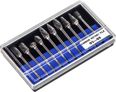 Luwanz rasp set, 10 stuks bramen 3 mm schacht bit voor hout metaal marmer carving, slijpen, polijsten, graveren etc, boorgereedschap, geschikt voor boren, multifunctioneel gereedschap (zilver)