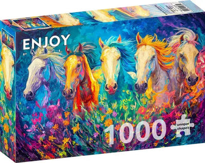 Enjoy puzzle legpuzzel bright galloping 1000 stukjes dieren.