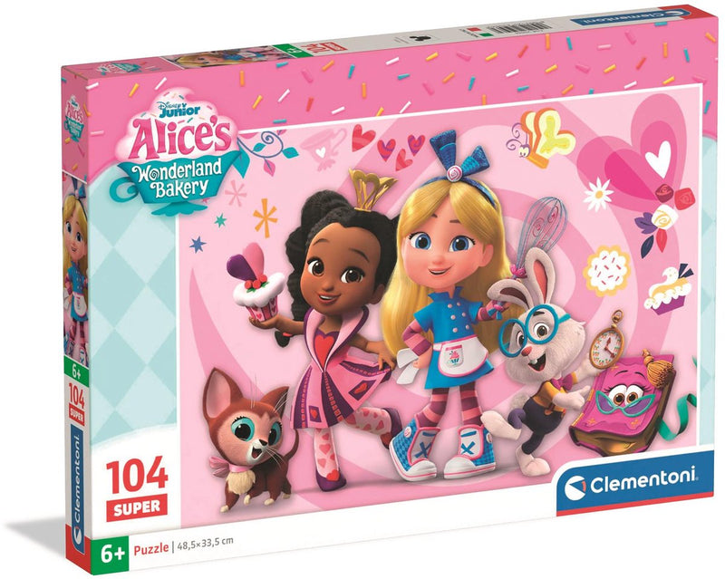 Clementoni - puzzel - 104 stukjes - super alice bakery disney - kinderpuzzel - vanaf 6 jaar