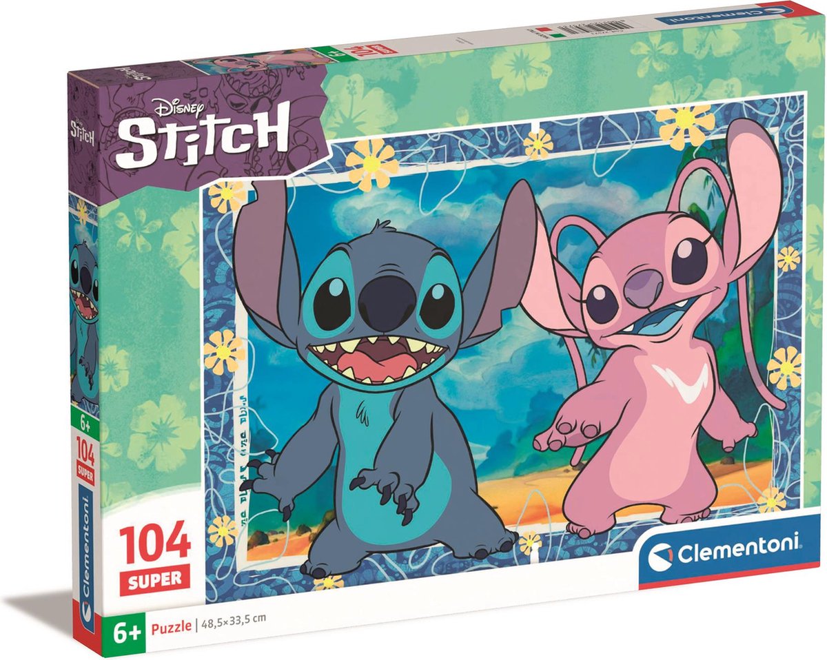 Clementoni legpuzzel super color disney stitch iii, 104st.