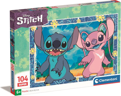 Clementoni legpuzzel super color disney stitch iii, 104st.