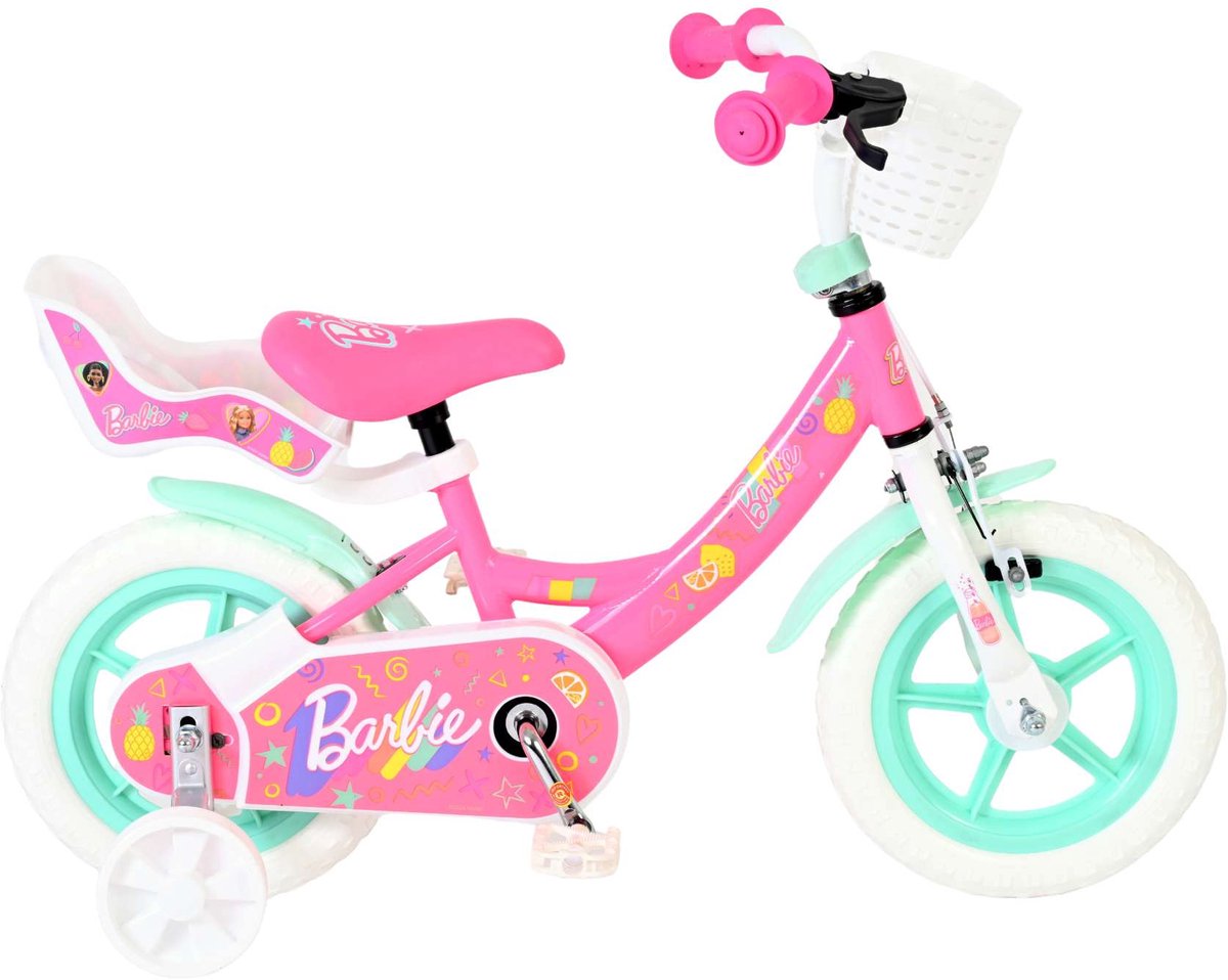 Volare barbie kinderfiets - meisjes - mag wheels - 12 inch - roze