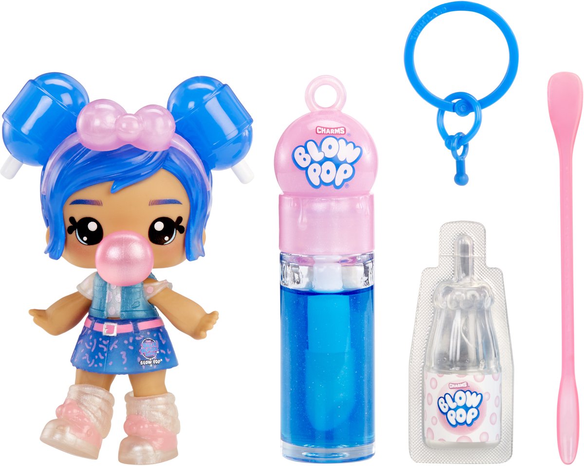 Yummiland lip gloss doll- licensed sweets- blue raspberry blow pop