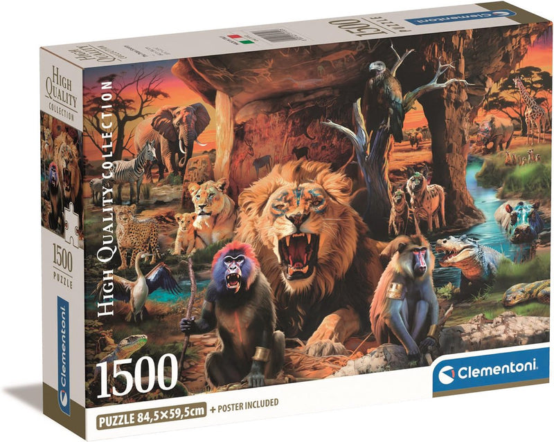 Clementoni - puzzel - 1500 stukjes - dieren compact box 2024 - puzzel voor volwassenen