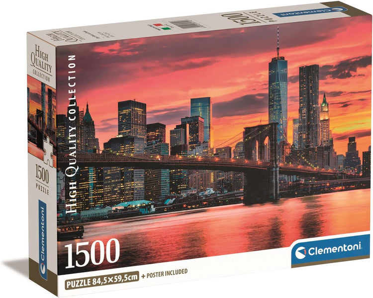 Clementoni - puzzel - 1500 stukjes - east river bij dusk - puzzel voor volwassenen