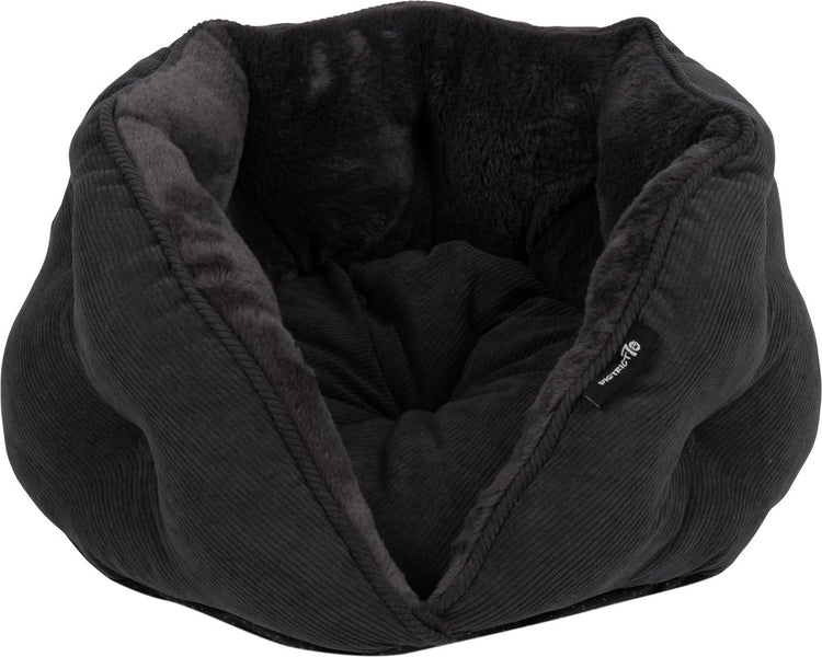 Baboo district 70 tuck - luxe retro kattenmand van corduroy - donkergrijs - 50x50x30 cm